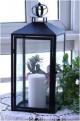 Black metal & glass lantern (candles excluded)