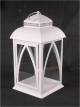 White metal & glass lantern 10