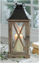 CLF132S2 Set of 2 Vintage wood, glass and iron lanterns-2