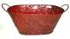 CTF620V / Oval red/burgundy berries metal container with han