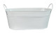 CTF663WH/ Oval Metal White container w/handles