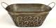 CTF665V / Oval Metal swirls container w/handles 15”x7”x6