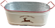 Small White & red metal container with Reindeer and Merry Christmas Design 13