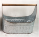 CTF703VL - Large Galvanized metal containers with a wooden h