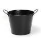 Black embossed metal bucket with ear handles 9.2