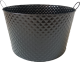 CTL534RBK15 - Black Round metal container with handles