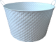 CTL535RWH15 - White Round metal container with handles