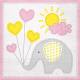 775093306826 - Lunch napkins - elephant with pink trim