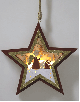 PAD535LSTR - LED Wood hanging star with glittered Angel scen