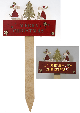 PAD515LRD - LED Wood Stake with Merry Christmas & Moose desi