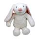 White bunny plush with a pink nose - sits 12