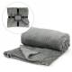 <p>Grey lined pattern soft throw - approx 56