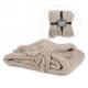 Luxurious beige throw with fringe - approx 56