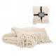 Luxurious cream trow with fringe - approx 56