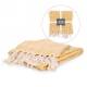 Yellow and ivory throw with natural fringe - approx 50