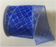 Organza blue glitter wired ribbon 25 yard/roll - 2.5