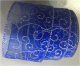 WR01BLS - Organza blue with silver swirl wired ribbon 25 yar