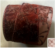 WR01CF - Organza coffee colour glitter wired ribbon 25 yard/