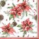 Lunch Napkins - Poinsettias & Pines