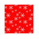 Cocktail Napkins - White Snowflake on red 5