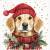 Lunch Napkins - Dog with Santa's Hat 6.5"x6.5"