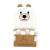 7-Pc 100% cotton woven terry washcloth/mitt set - IVORY BEAR