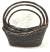 Set of 3 Boat shaped willow baskets
L:18"x14"x5.5"H1x7.5"H2x18"OH
M:16"x12"x5"H1x7"H2x16"OH
S:13.5"x10.5"x4"H1x6"H2x14"OH
