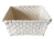 Rectangular Cream belt-weave basket 9.2"x8"x4.75"H