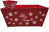 Rectangular red fabric basket with handles, Let it Snow theme & matching liner 13"x10"x6"H