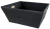 <p><span>Medium Rectangular Black fabric basket with matching fabric liner&nbsp;13"x10"x6"H</span></p>