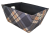 Medium  Rectangular Multi colour large-checkered pattern fabric basket with fabric liner 13"x10"x6"H
