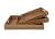 S/3 Brown Wood Trays with side handles S: 14"x8"x1.6"H M: 16"x10"x1.8"H L: 18"x12"x2"H,  