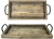 Brown wood tray with iron handles 20"x9"x2.5"H
