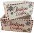 Set of 2 Christmas Wishes white crates Large: 12"x7"x6"H Small: 10"x6"x6"H