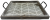 Large Wood tray with iron handles 22"x14"x1.75"Hx3.75"OH 