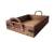 Large Rustic wood trays with metal brackets and jute handles 18"x14"x2"H