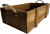 Rectangular rustic look wood container with jute handles 20"x12"x6"H