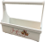 Small White wood "Jingle all the way" tool box style crate S: 14"x6"x12"H