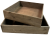 CBX797S2 - Set of 2 square wood crates 12"x12"x3"H, 14"x14"x