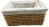 Set of 3 willow baskets with canvas liner
S:14"x9"x4"H
M:16"x12"x5"H 
L:20"x15"x6"H 
