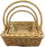 Set of 3 willow baskets with handle
S: 13"x10"x4.6“Hx12”OH
M:15"x11"x5.2"Hx14”OH
L: 17"x13"x6"Hx16”OH
