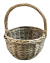 Smallest piece in Set of 3 Grey willow round baskets with handle