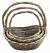 Set of 3 Grey willow oval baskets with front dip & handles
L:20"x16"x8"Hx19"OH
M:18"x14"x7"Hx17"OH
S:15"x12"x6.5"x15"OH
