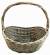 Largest pc in a Set of 3 Grey willow oval baskets with front dip & handle