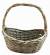 Medium piece in Set of 3 Grey willow oval baskets with front dip & handles
M:18"x14"x7"Hx17"OH