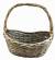 Smallest piece in Set of 3 Grey willow oval baskets with front dip & handle
S:15"x12"x6.5"x15"OH