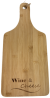 Bamboo cutting board with "Wine & Cheese" engraved 5.5"x0.4"x14"