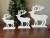 Set of 3 White wood Reindeer on a stand
S:5.8"x2"x6.4"H
M:6"x2"x6.75"H
L:7.5"x2.5"x9"H