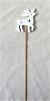 White wood star pick 12"H