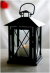 Black iron and glass lantern 6"x6"x11"H